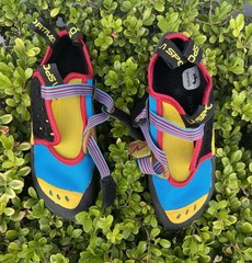 La Sportiva Oxygym Climbing Shoes Sz 41.5 8.5 Multicolor Hook & Loop Closure