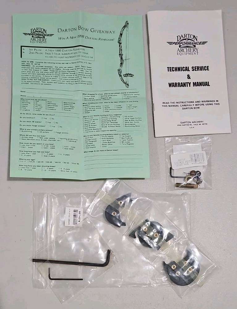 c 1995 Darton Archery Tune Kit Renegade Manual Springy Rest Cam Modules E1 E2 E4