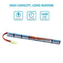 Tenergy 8.4V NiMH Airsoft 1600mAh & 3800mAh Battery Pack with Charger Option Lot