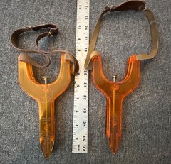 Pair of RARE Vintage OSBORNE BB Automatic Slingshot ( lot of 2 ) – Orange