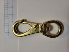 3 1/4 Solid brass swivel snap boat hook 5/8″ eye marine grade wide mouth SWL 80
