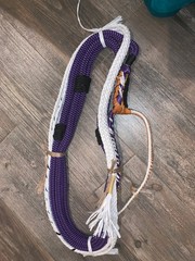Purple & White Pro 9/7 RH – 3/4 x 3/4′ EPT Bull Ropes Rodeo Rider 16′