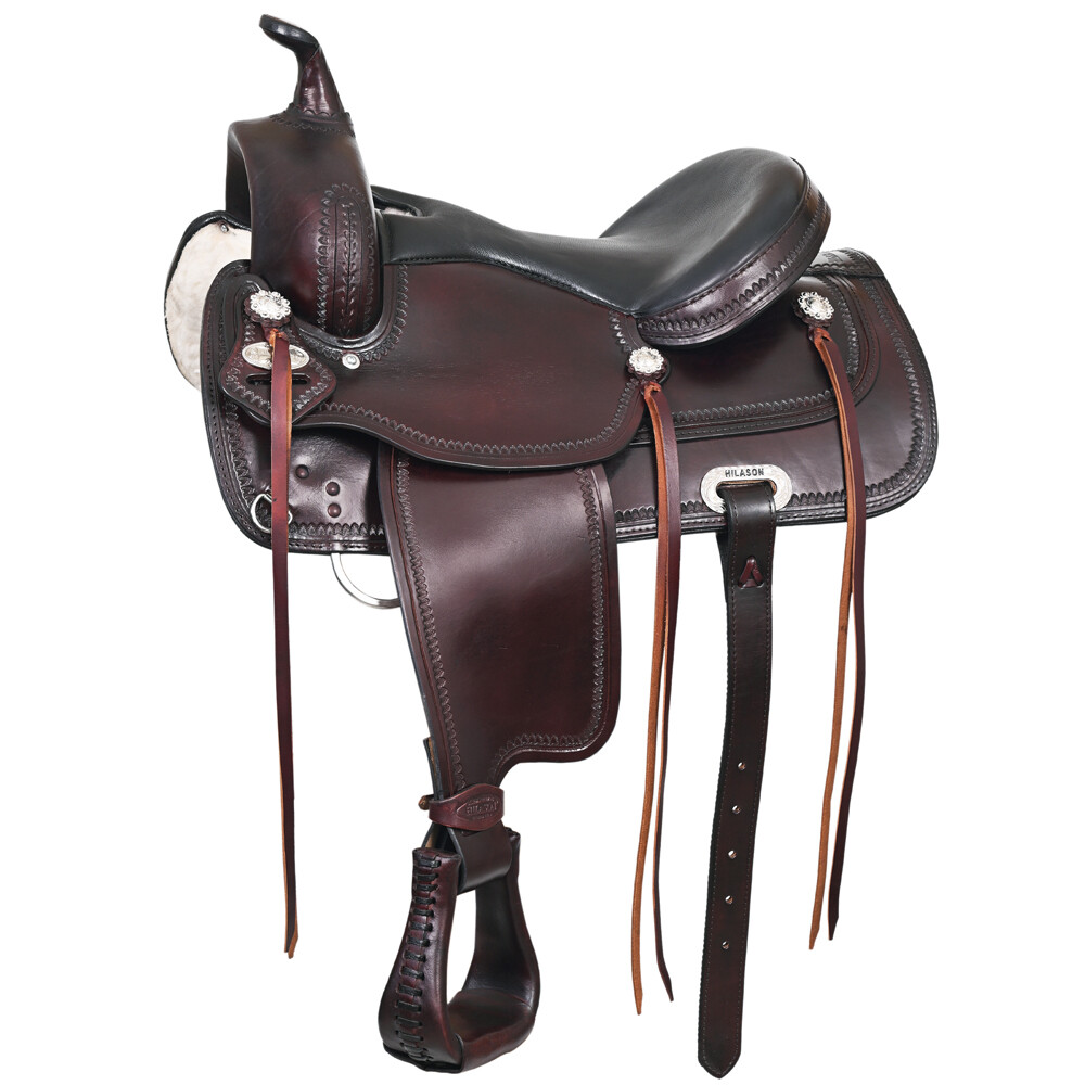 55HS Hilason Western Draft Horse Trail PleasureAmerican Leather Saddle