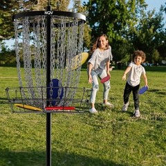 PRO Disc Golf Basket,Heavy Duty 24 Chain Portable Target with 50in-Black