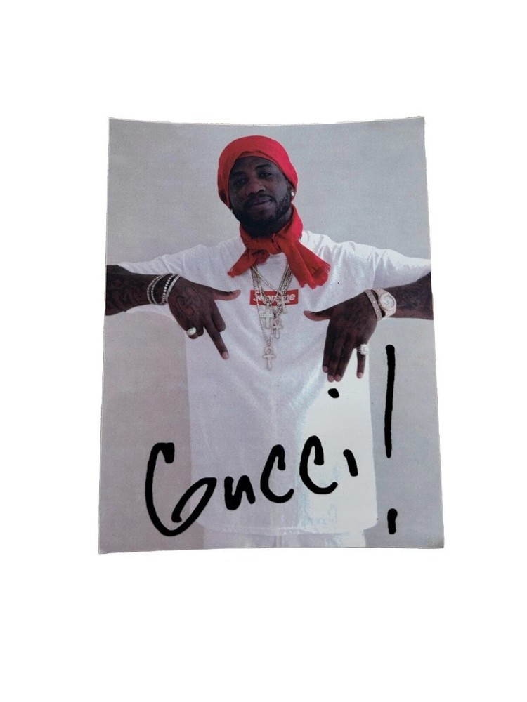 Supreme Gucci Mane Sticker FW16 Photo-Print T-Shirt Graphic Authentic