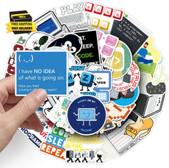 50PCS Programming Stickers.Vinyl Waterproof Stickers. Gifts for Teen Adults Prog