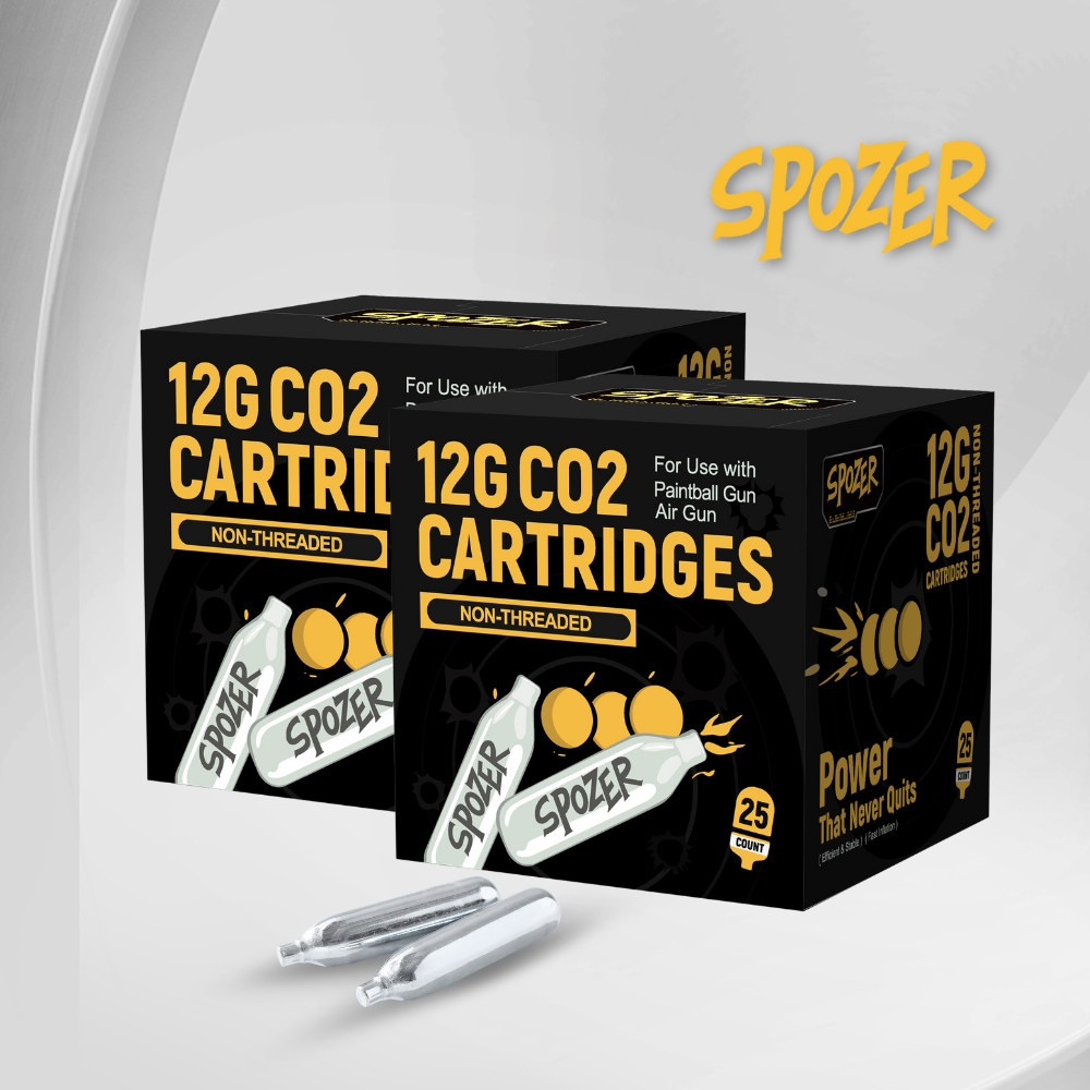 Spozer 12g CO2 Cartridges 50pcs High-Grade for Pellet Guns, BB Guns Airsoft Guns