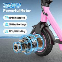 Electric Scooter Adults 19MPH 21Miles Range 10»Tire 350W E-Scooter