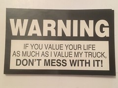 Warning if You Value Black and white 3″x5″ rectangular glossy sticker