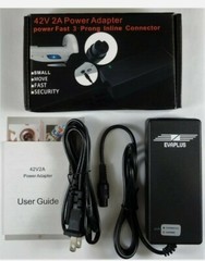 EVAPLUS 42V 2A Power Adapter PowerFast 3-Prong Inline Connector, New In Box