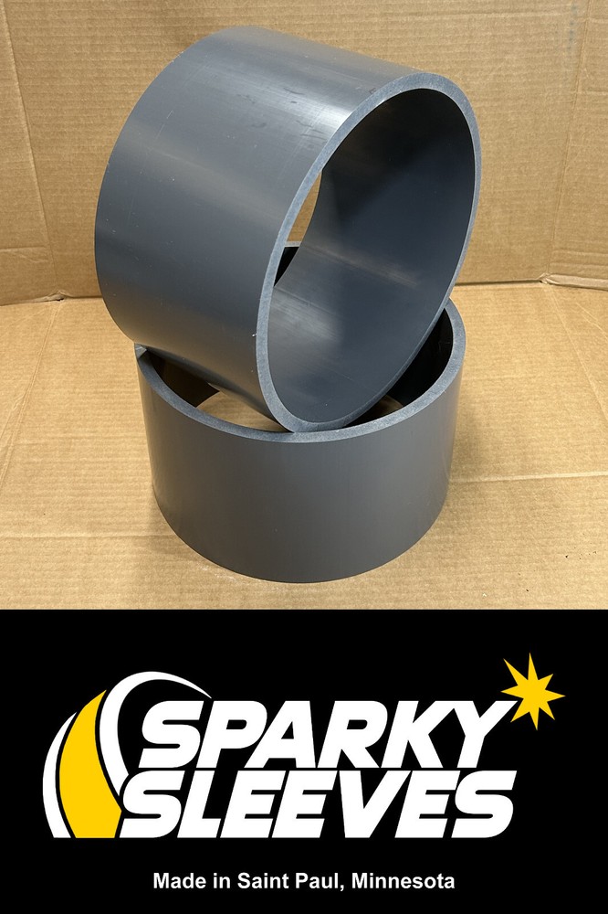PVC Drift Trike Sleeves 10″ Diameter 6″ Wide 3/8″ Thick with Square 90º Edges