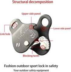 Self-Locking Climbing Rope Grab, High-Strength Ascender Fall Protection Device (