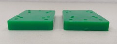 Pair of VINTAGE Skateboard Solid Green RISER PADS ~ 1/2″ ~ Hard Rubber