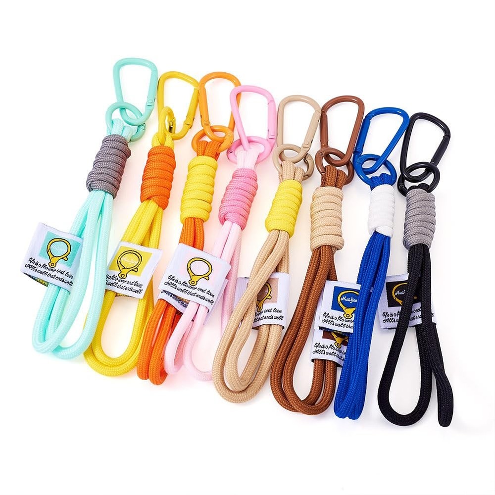 16Pcs Strong Braided Nylon Keychain Lanyard Bulk Mixed Color Paracord Keychai…