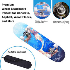 Skateboards for Girls Beginners Kids Teens Adults Women,31»X8»,7-Layer Maple,D