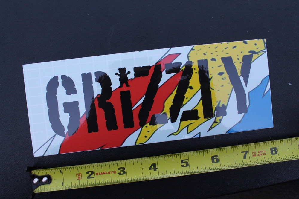 Grizzly Skateboard Grip Tape Rainbow Paint Z65C Original Skateboarding STICKER