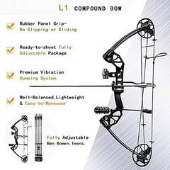 Compound Bow Draw Weight 0-70 Lbs for Pull Beginner and Intermediate Archer Full