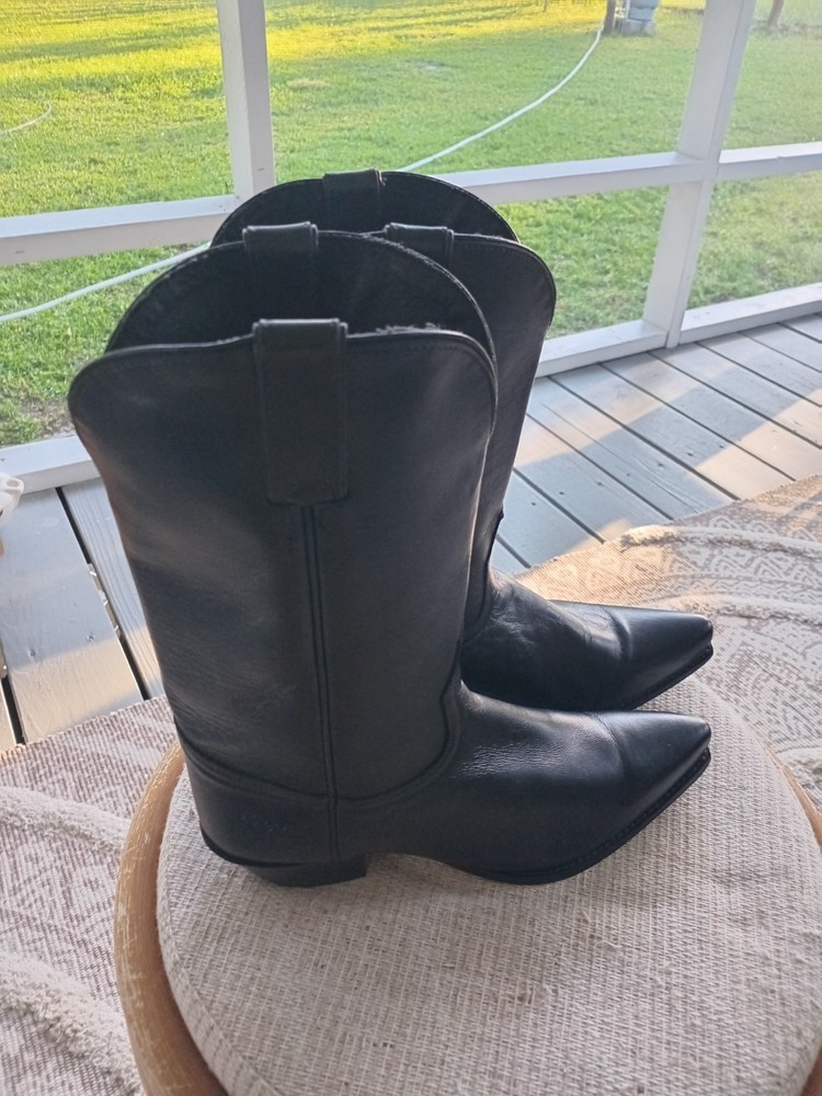 Dingo Black Leather Western Boots Men’s Size 9 Model 01740