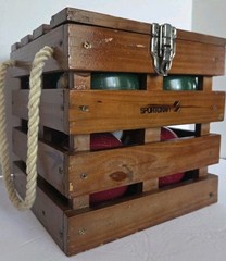 Vintage SportCraft Heritage Bocce Ball Set in Wooden Box