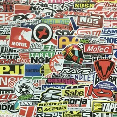 100Pcs Auto Car Parts NHRA Drag Racing Vinyl Graphics Stickers Bomb Decals Pack