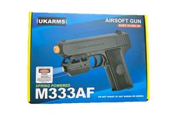 Set of 2 UKARMS M333AF Airsoft Pistols w/ Laser & Light Spring Powered Guns