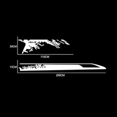 Car Decal Bed Mud Splash Kit Graphic Decal Self-Adhesive Adjustable Gloss White