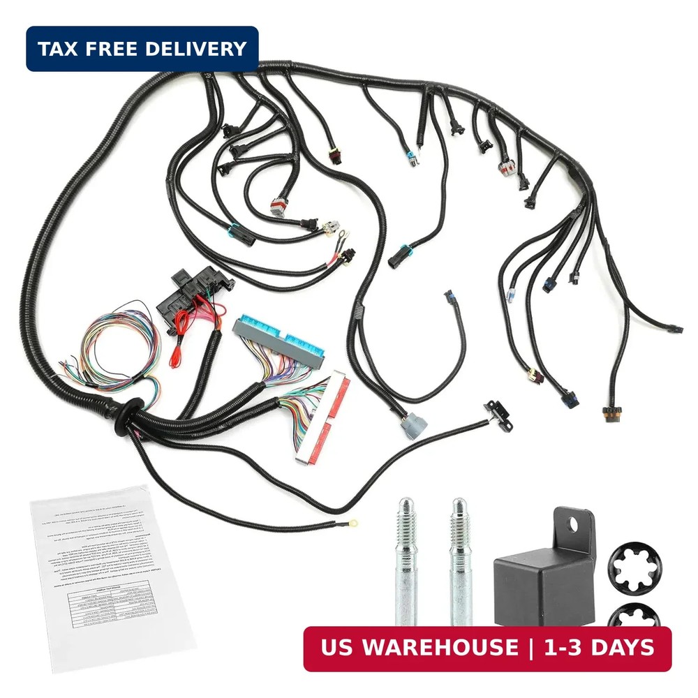 Standalone Wiring Harness, 4L60E DBC, Red/Blue PCM, Compatible with 1997-2006 GM
