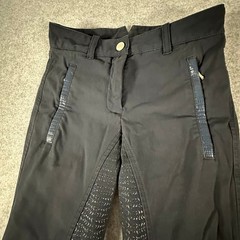 Equiline Riding Breeches Women Size IT 38 GB 6 Black Full Seat Silicone Grip