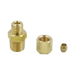 Brass Compression Fitting, Male Adapter, 1/8″ Tube OD x 1/8″ NPT Male, 1/8 Inch