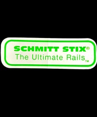 Vtg 1980’s Schmitt Stix Skateboards The Ultimate Rails Sticker In DayGlow Green