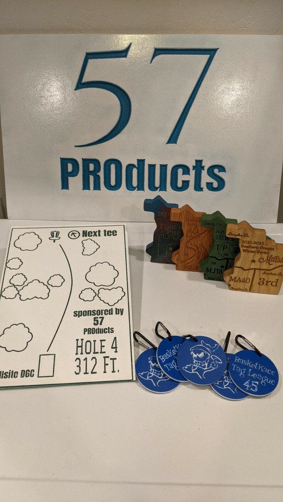 Custom tee signs, 8 x 11, color varies by preference.