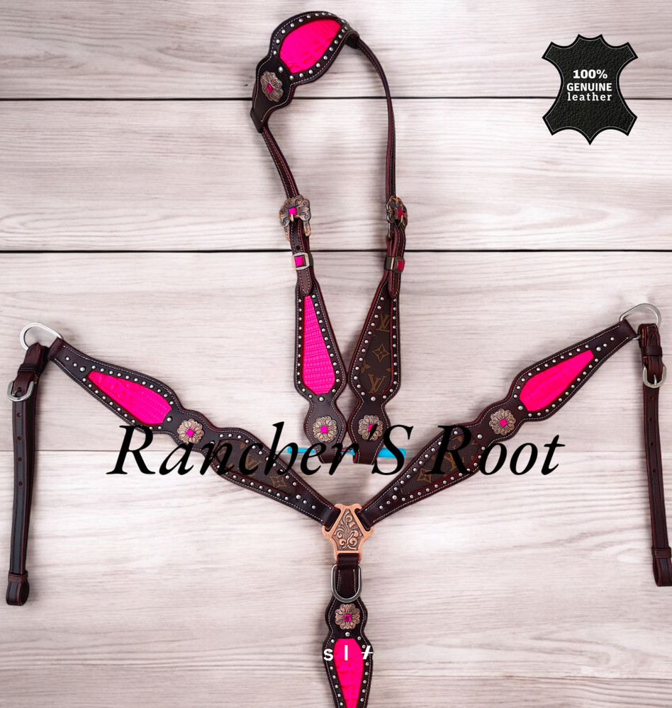 Western Horse Tack Set | Pink With Brown Tack set