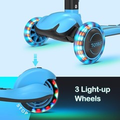 Kids Scooter, Light Up 3 Wheel Kick Scooters for Kids 3-12, Folding Scooters …