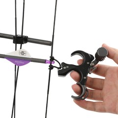 3/4Finger Thumb Trigger Compound Bow Release RHLH Archery Aid UV Button Shooting