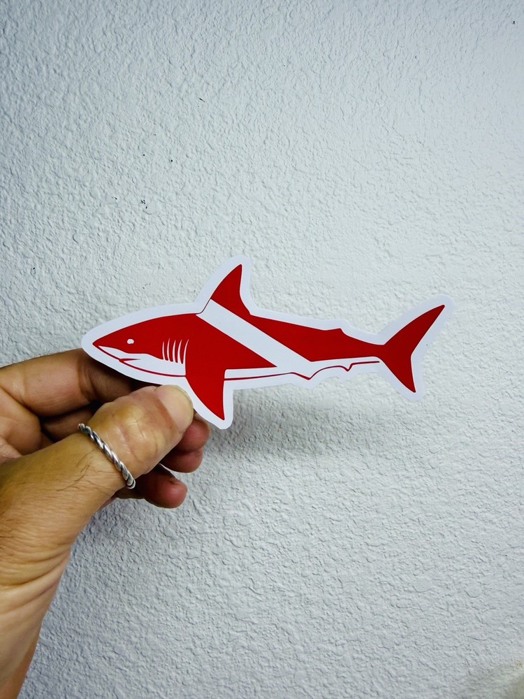 Diving Flag Shark Sticker Fishing Boat Car Bumper Decal