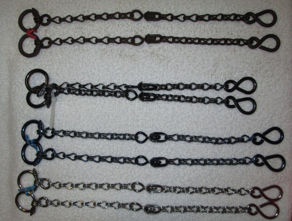 Rein Chains Prod. #BBR-12 — 11 – 12″ long, Black, Blue, Patina, Stainless Steel