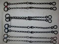 Rein Chains Prod. #BBR-12 — 11 – 12″ long, Black, Blue, Patina, Stainless Steel