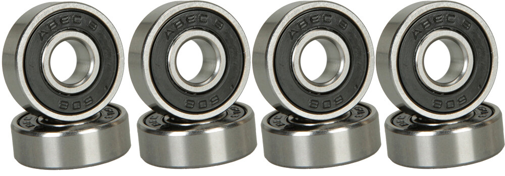 8 Skateboard Longboard Bearings PRECISION ABEC 9 BLACK SHIELD