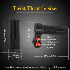 Universal Electric Twist Throttle 12-72V Three-Speed with Forward and Reverse