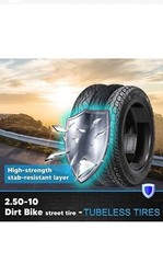 2.50-10 Dirt Bike Tire Street Tire Compatible with 14×2.50 14×2.5 60/100-10 ebik