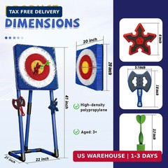 Axe Throwing Game for Backyard – Steel Frame Ax Throw Kit for Kids & Adults – Br