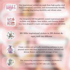 300Pc Bible Verse Christian Stickers Bible Journaling Supplies for Water Bottles