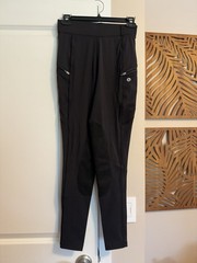 SANTINY Women’s Horse Riding Pants with Zipper Pockets Knee-Patch Size XS