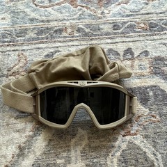 Tan Tactical Airsoft Helmet Set w/ Goggles & Mesh Lower Face Mask