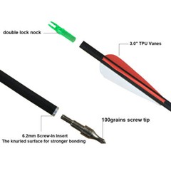 12Pcs 28/30/32″ Carbon Arrows Spine500 For Compound & Recurve Bow Hunting Target