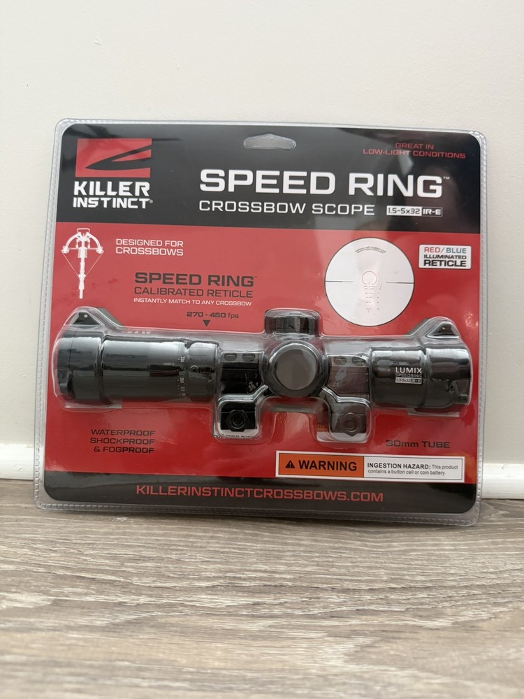 Killer Instinct Crossbow Scope Lumex Speed RING 1.5-5X32 IR-E 30 mm TUBE NEW