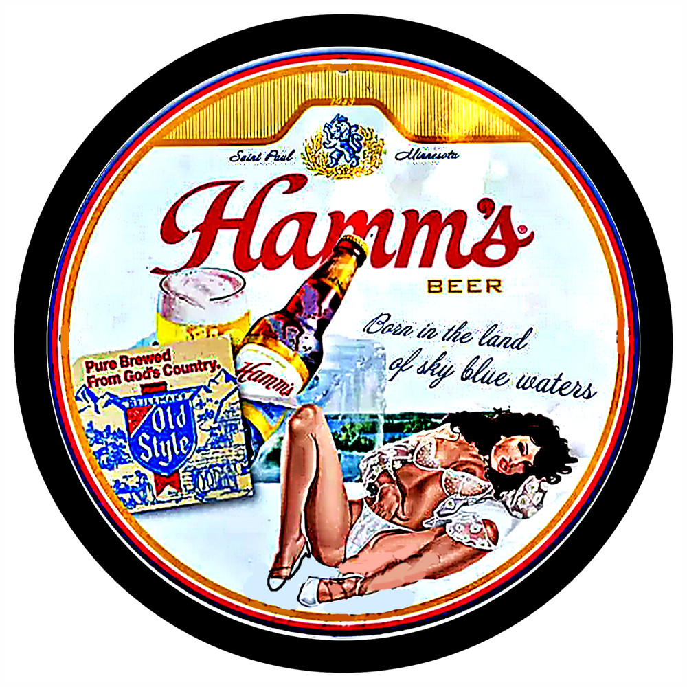 Hamm’s Beer Sticker Decal Sign Vintage Replica Land of Sky Blue Waters