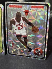 1988 Royal Prism Jewel Michael Jordan Gold Large Square Vending Sticker STAINS