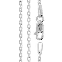 4-Faceted Cut Silver Azuki Chain 1.6mm 60cm