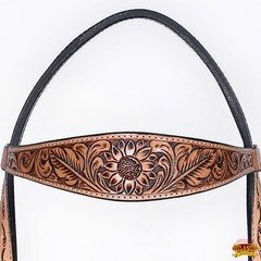 Western Headstall and Breast Collar Set HILASON Tooled Leather Horse Bridle Tack